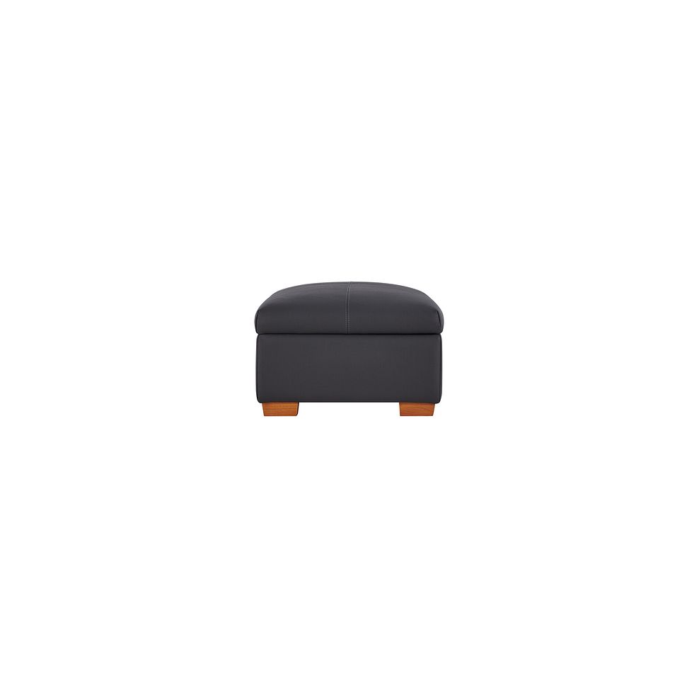 Goodwood Storage Footstool in Black Leather Thumbnail 4
