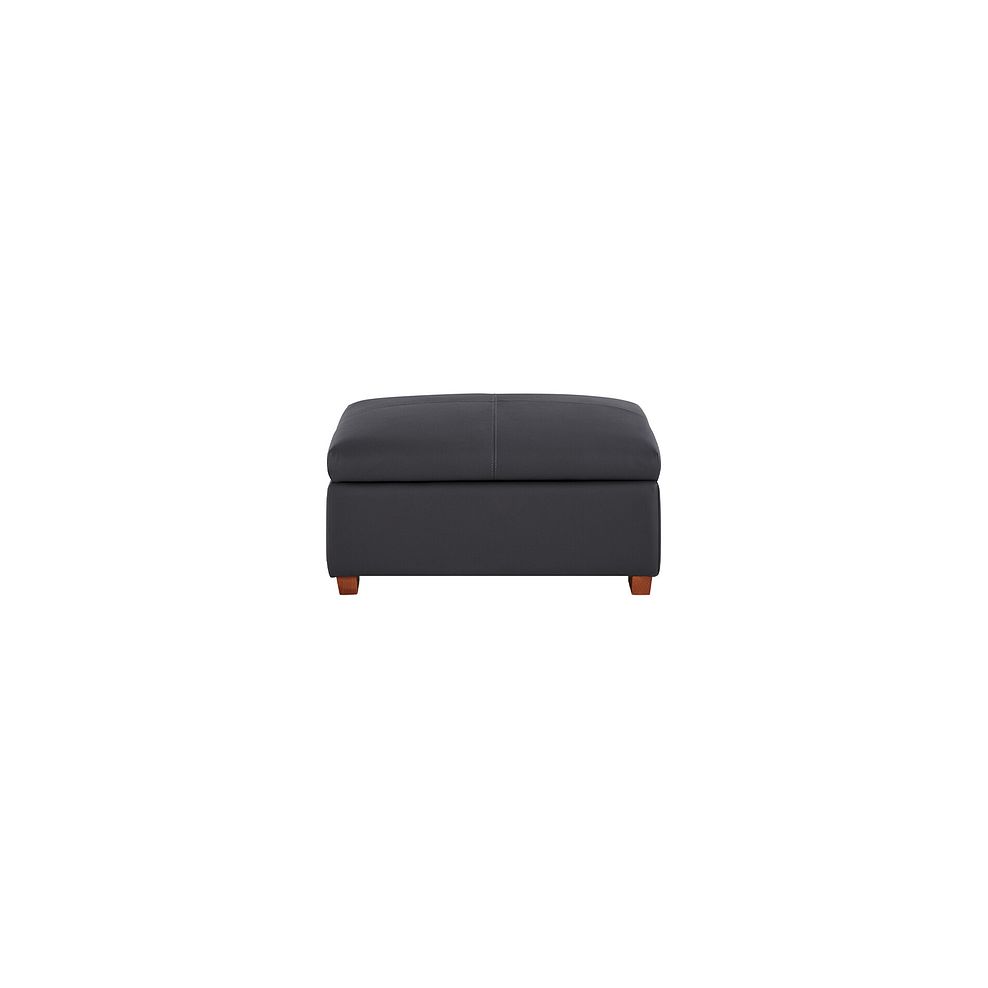 Goodwood Storage Footstool in Black Leather Thumbnail 2