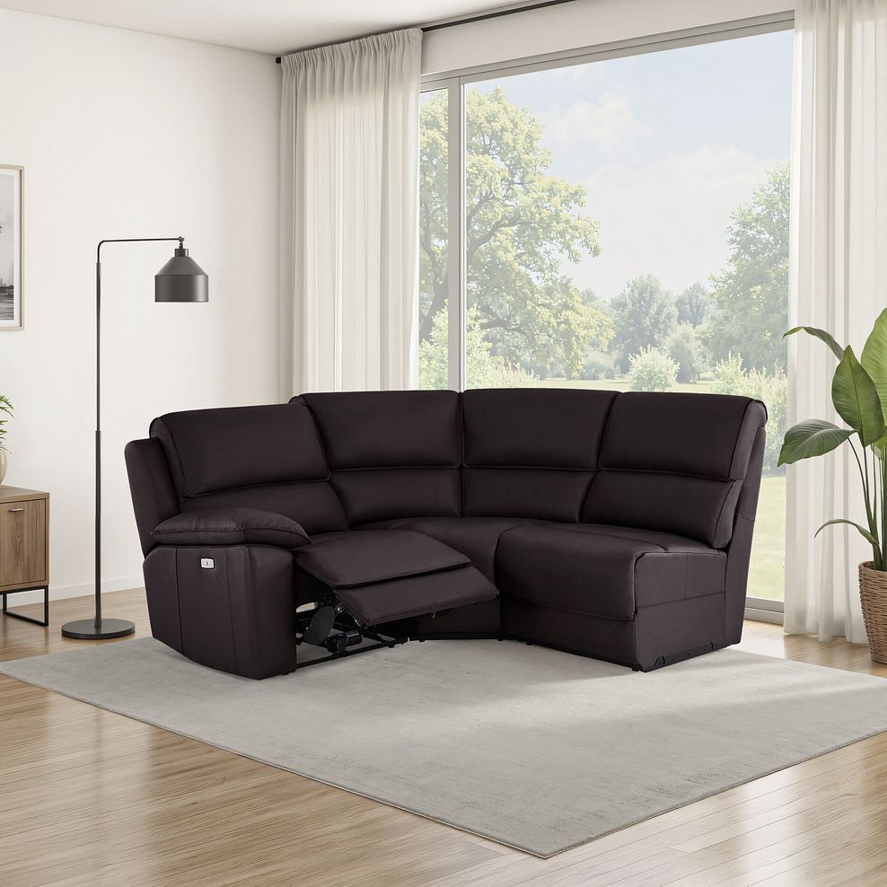 Goodwood Electric Reclining Modular Group 6 in Brown Leather 1
