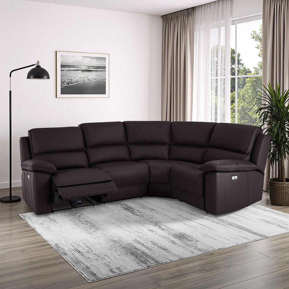 Goodwood Electric Reclining Modular Group 2 in Brown Leather 1