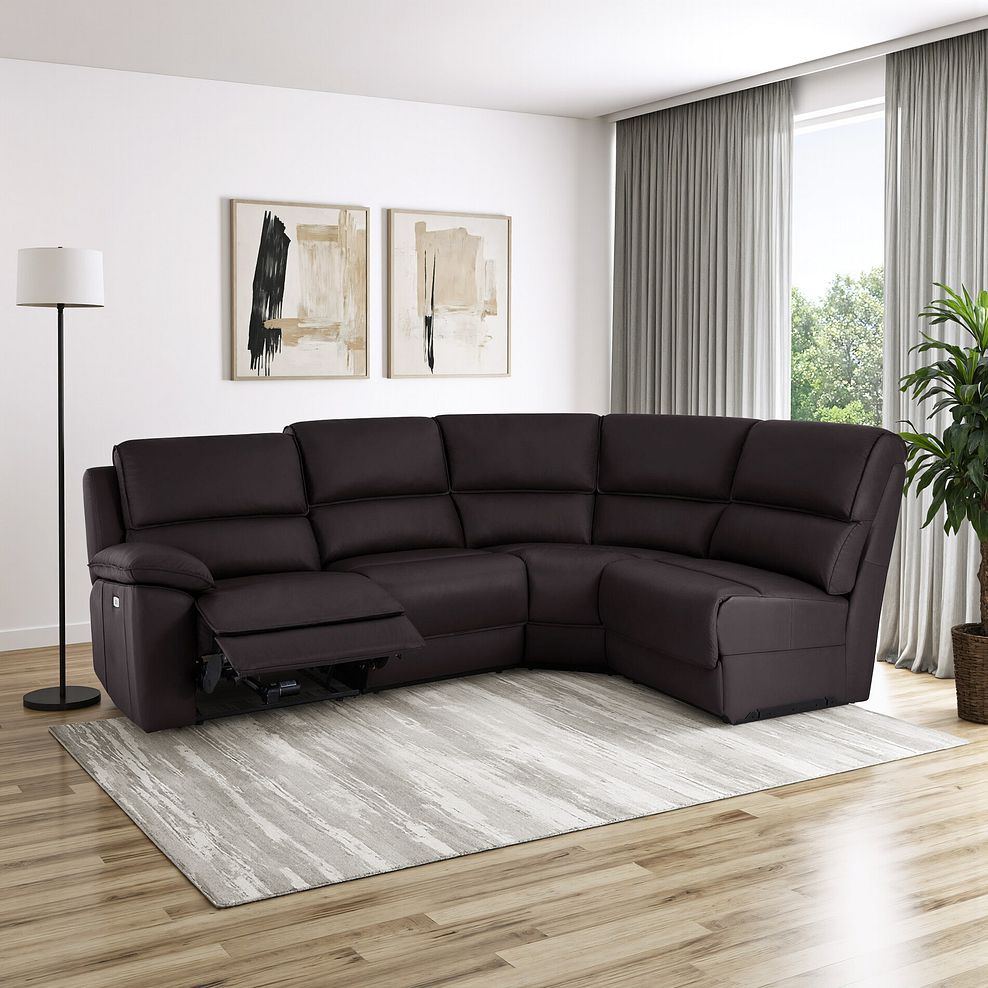 Goodwood Electric Reclining Modular Group 4 in Brown Leather 1