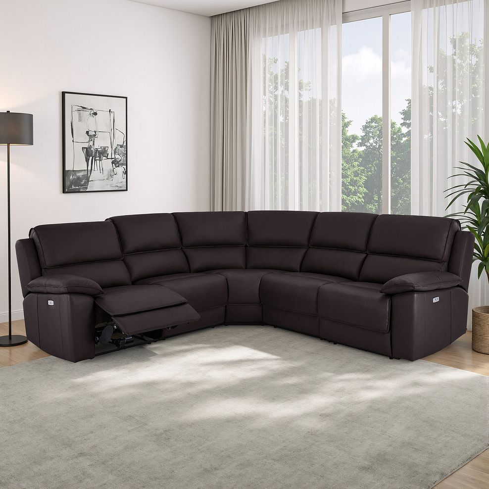 Goodwood Electric Reclining Modular Group 3 in Brown Leather 1