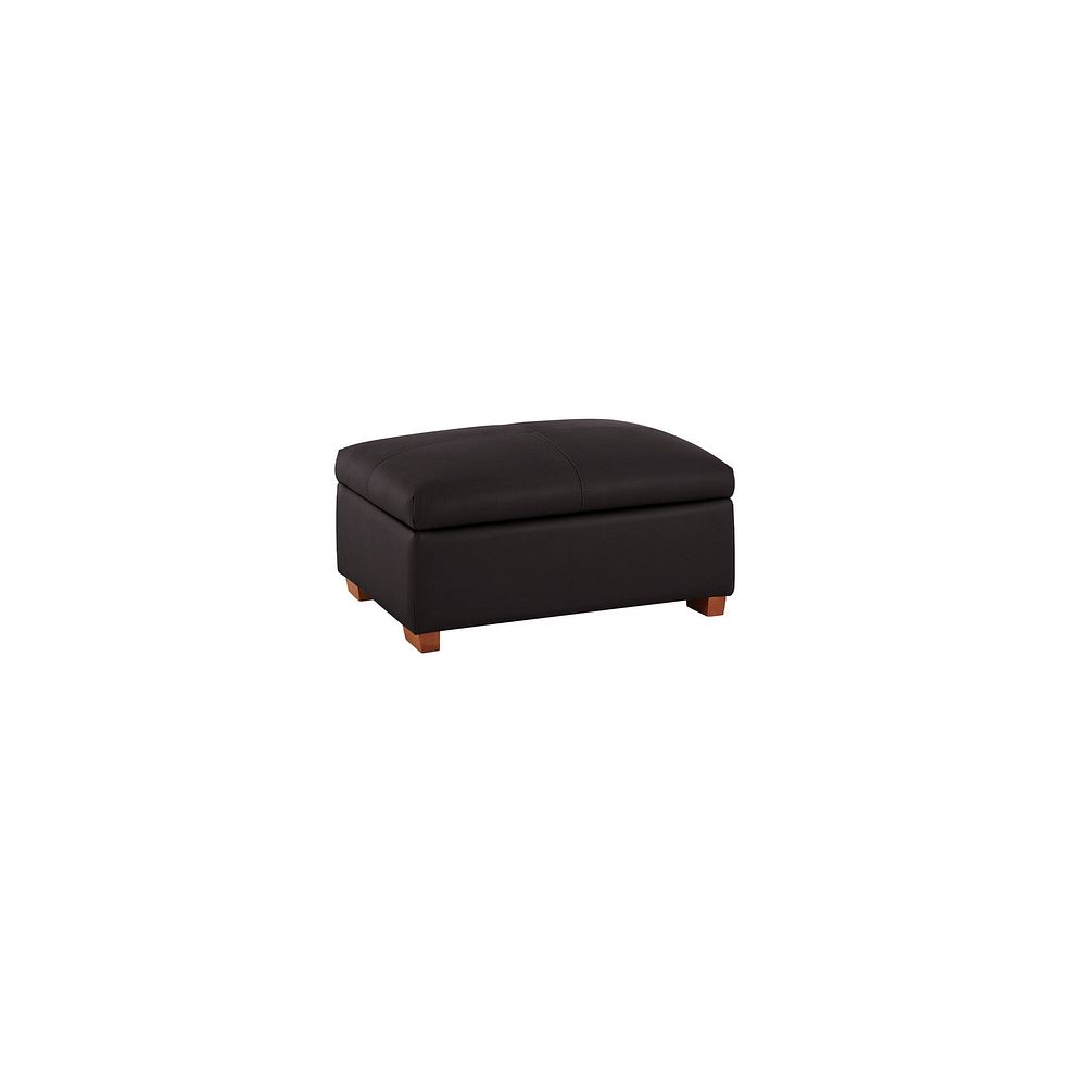 Goodwood Storage Footstool in Brown Leather Thumbnail 1