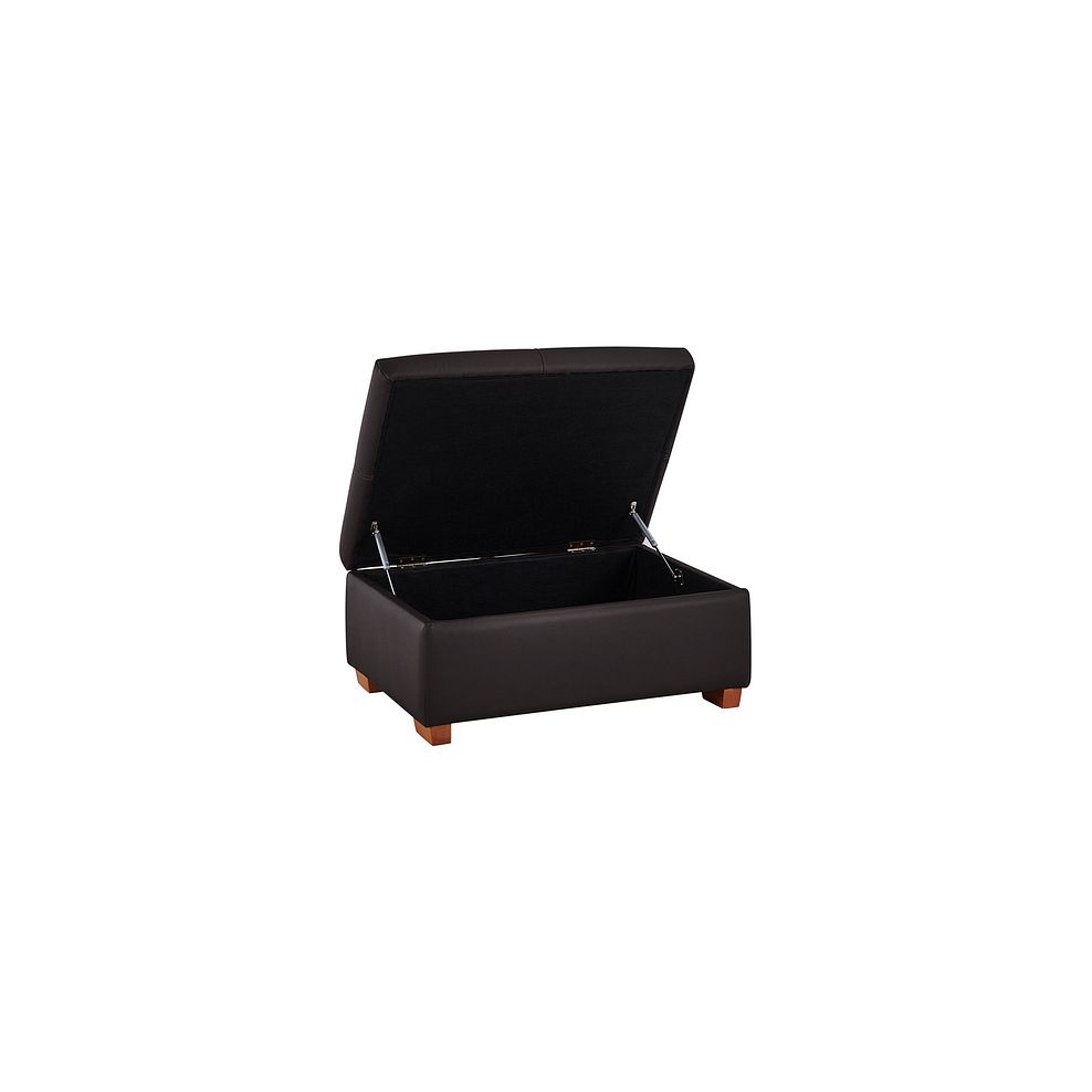 Goodwood Storage Footstool in Brown Leather Thumbnail 3