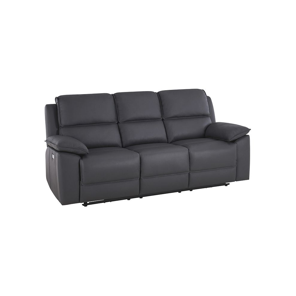Goodwood Electric Recliner 3 Seater Sofa in Dark Grey Leather 1