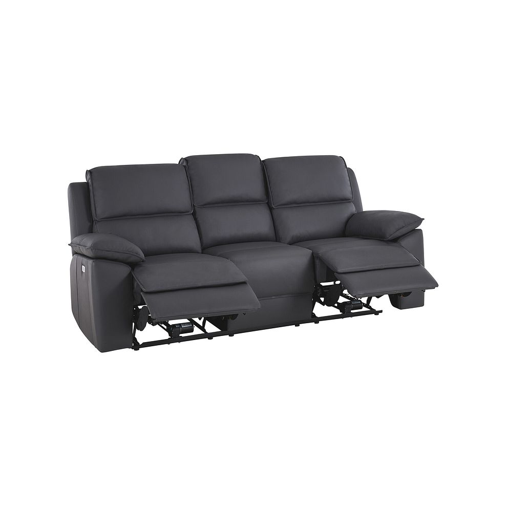 Goodwood Electric Recliner 3 Seater Sofa in Dark Grey Leather 5