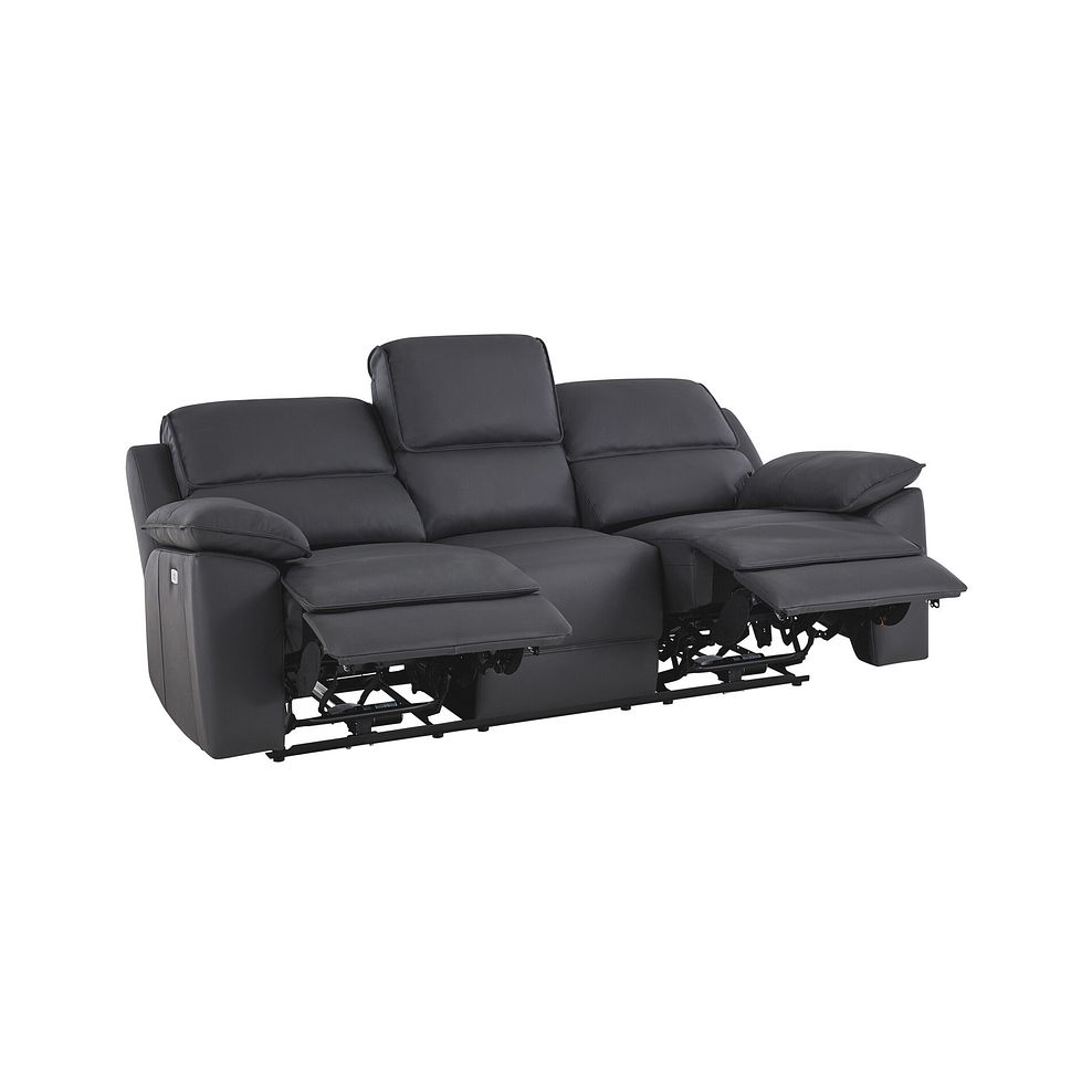 Goodwood Electric Recliner 3 Seater Sofa in Dark Grey Leather 6