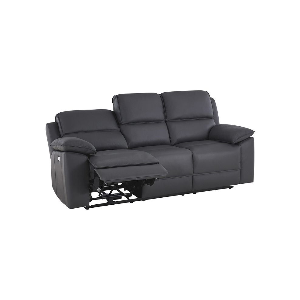 Goodwood Electric Recliner 3 Seater Sofa in Dark Grey Leather 4