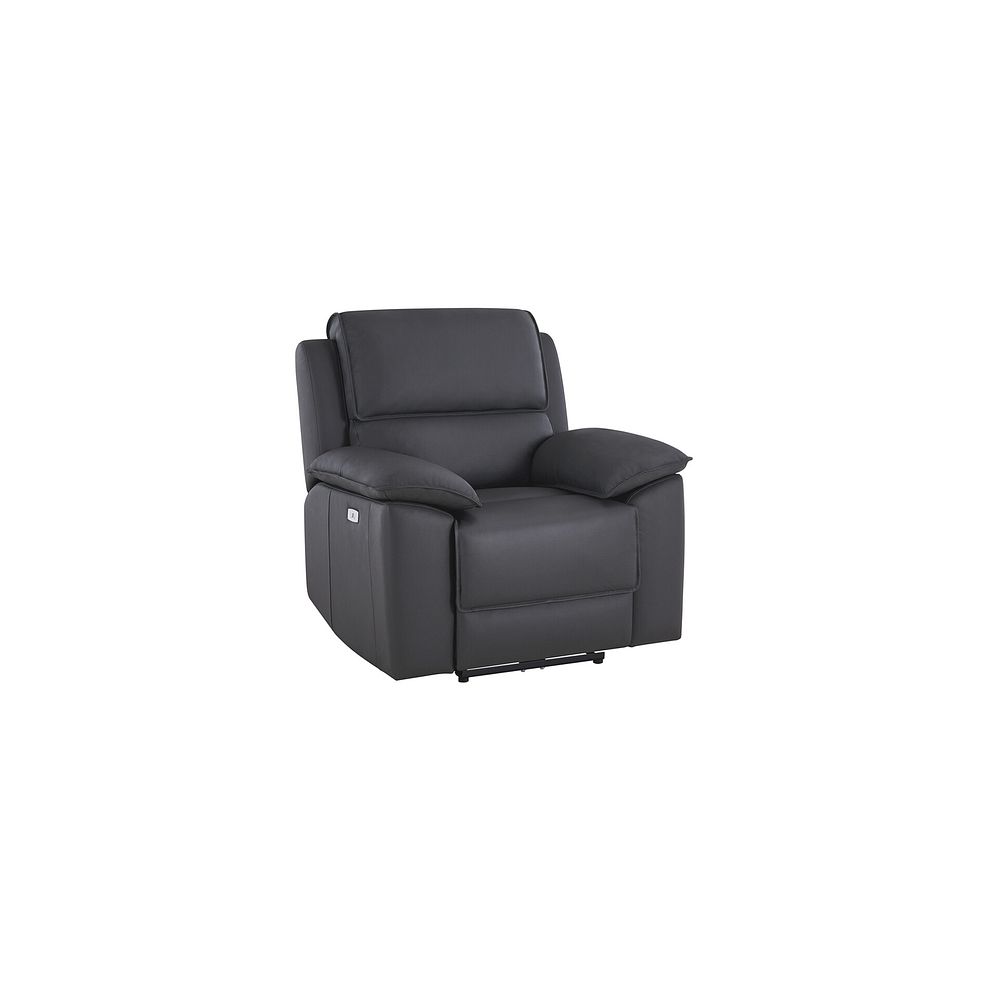 Goodwood Electric Reclining Armchair in Dark Grey Leather 1