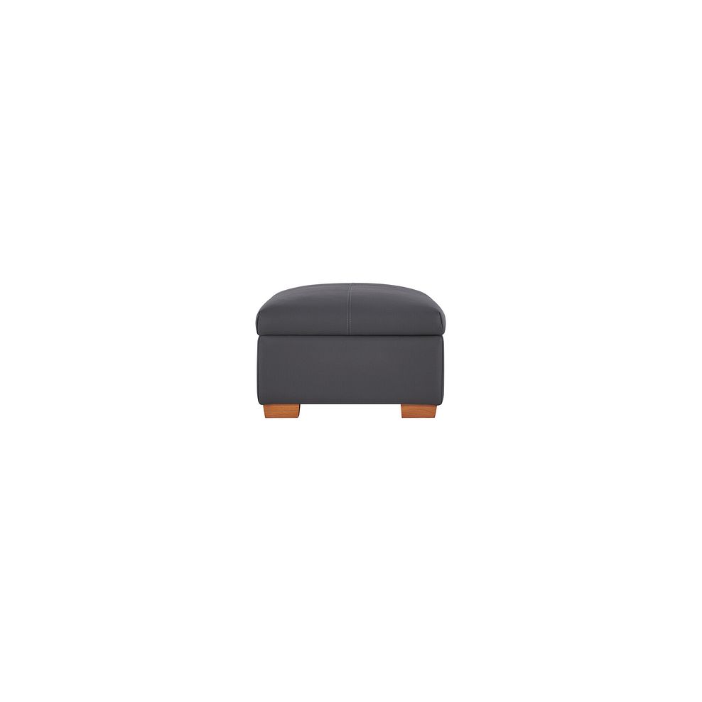 Goodwood Storage Footstool in Dark Grey Leather 4