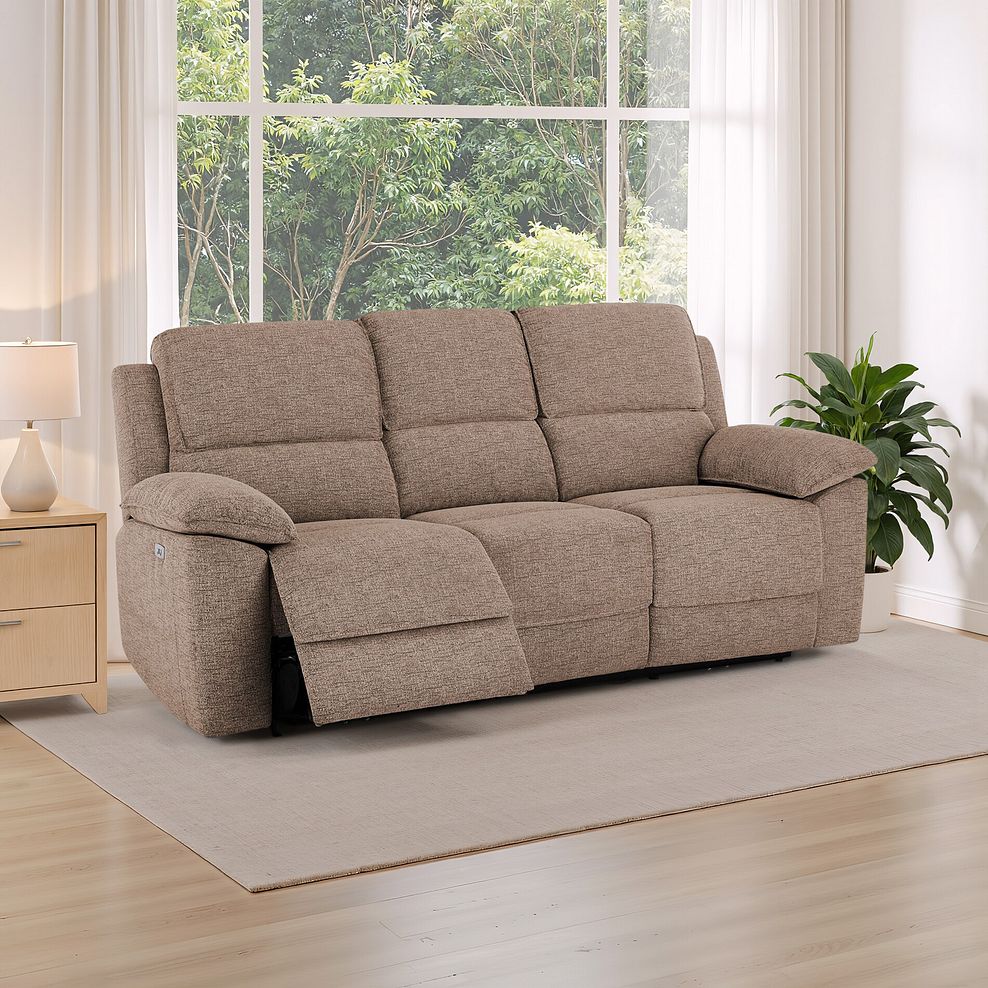 Goodwood Dorset Beige 3 Seater Electric Recliner Sofa 1