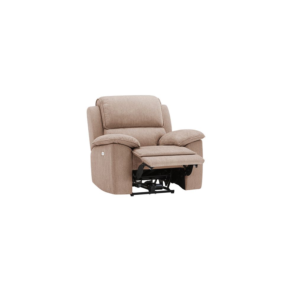 Goodwood Electric Reclining Armchair in Plush Beige Fabric 3