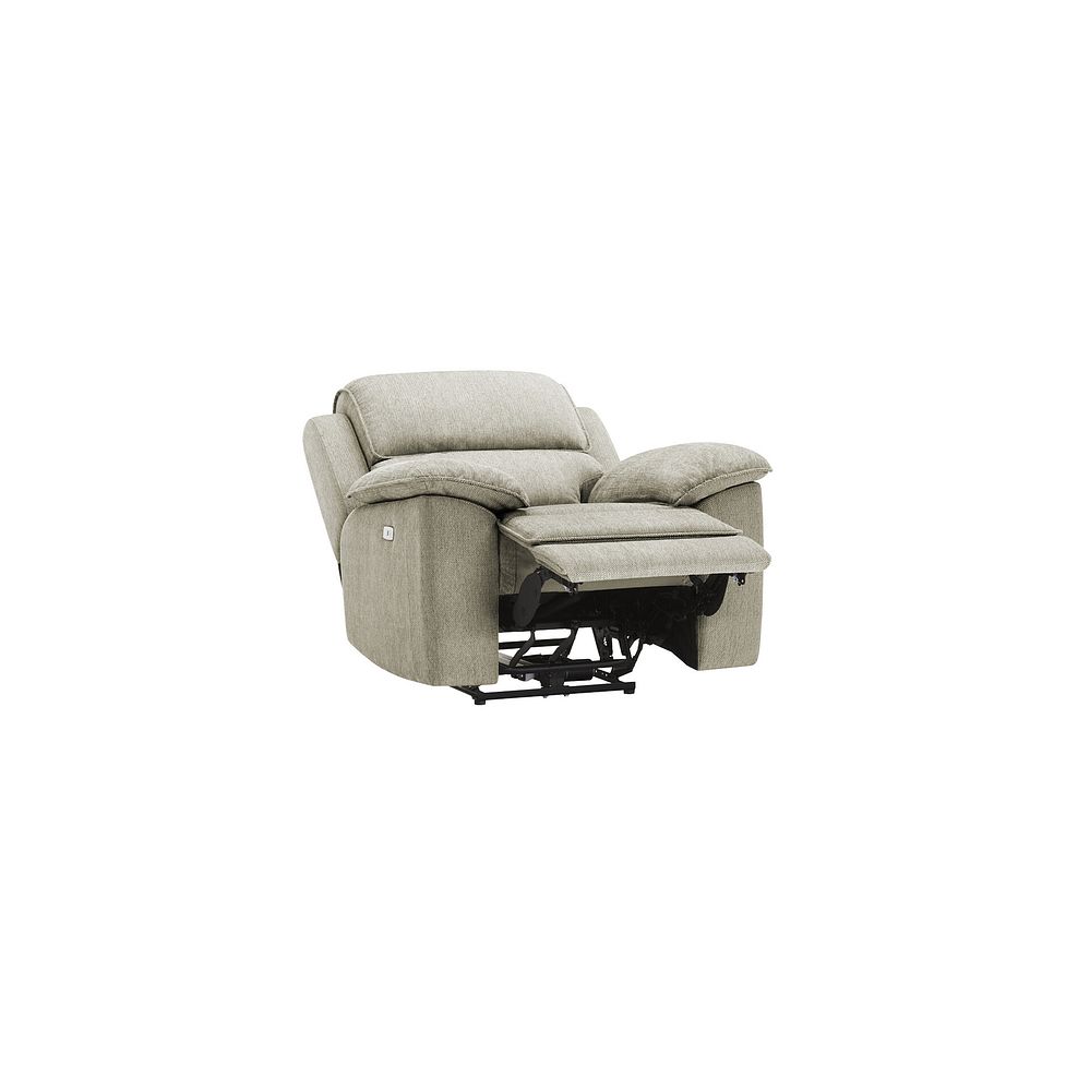 Goodwood Electric Reclining Armchair in Plush Beige Fabric 5