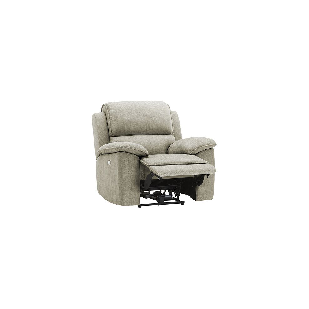 Goodwood Electric Reclining Armchair in Plush Beige Fabric 4