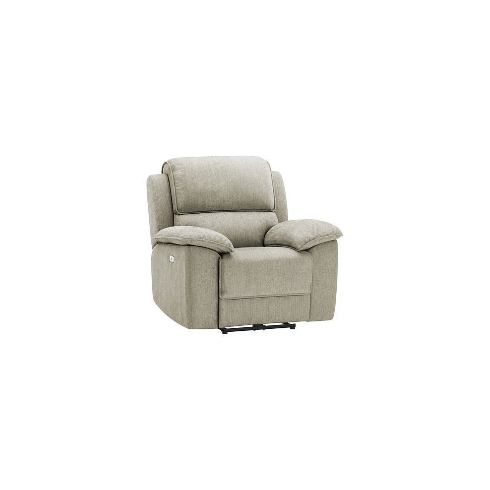 Goodwood Electric Reclining Armchair in Plush Beige Fabric 1