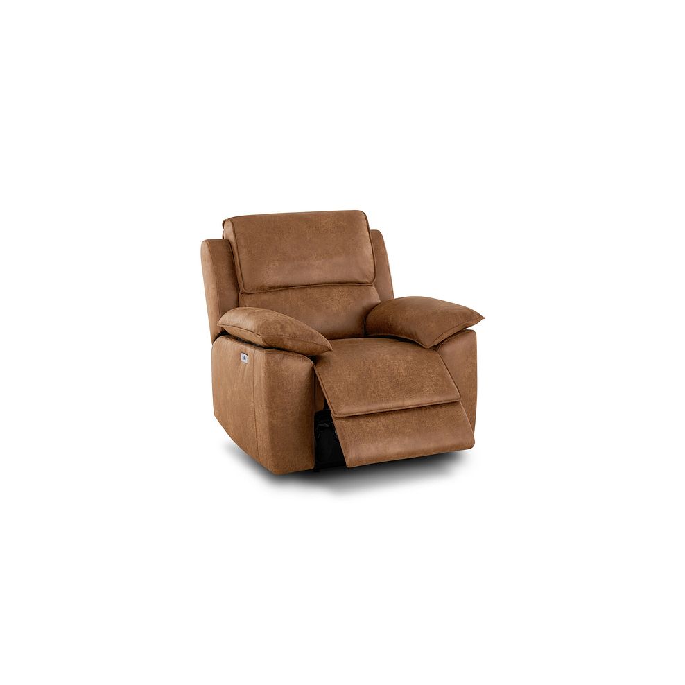 Goodwood Electric Reclining Armchair in Ranch Brown Fabric 3