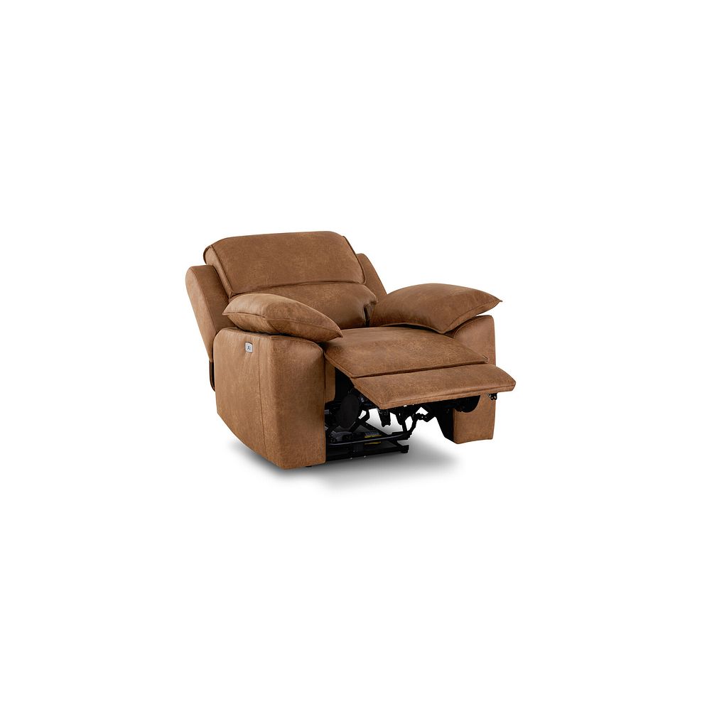 Goodwood Electric Reclining Armchair in Ranch Brown Fabric 4