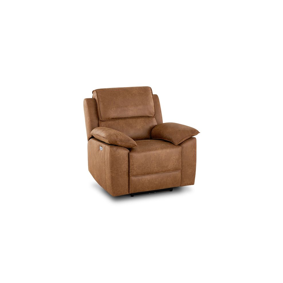 Goodwood Electric Reclining Armchair in Ranch Brown Fabric 1