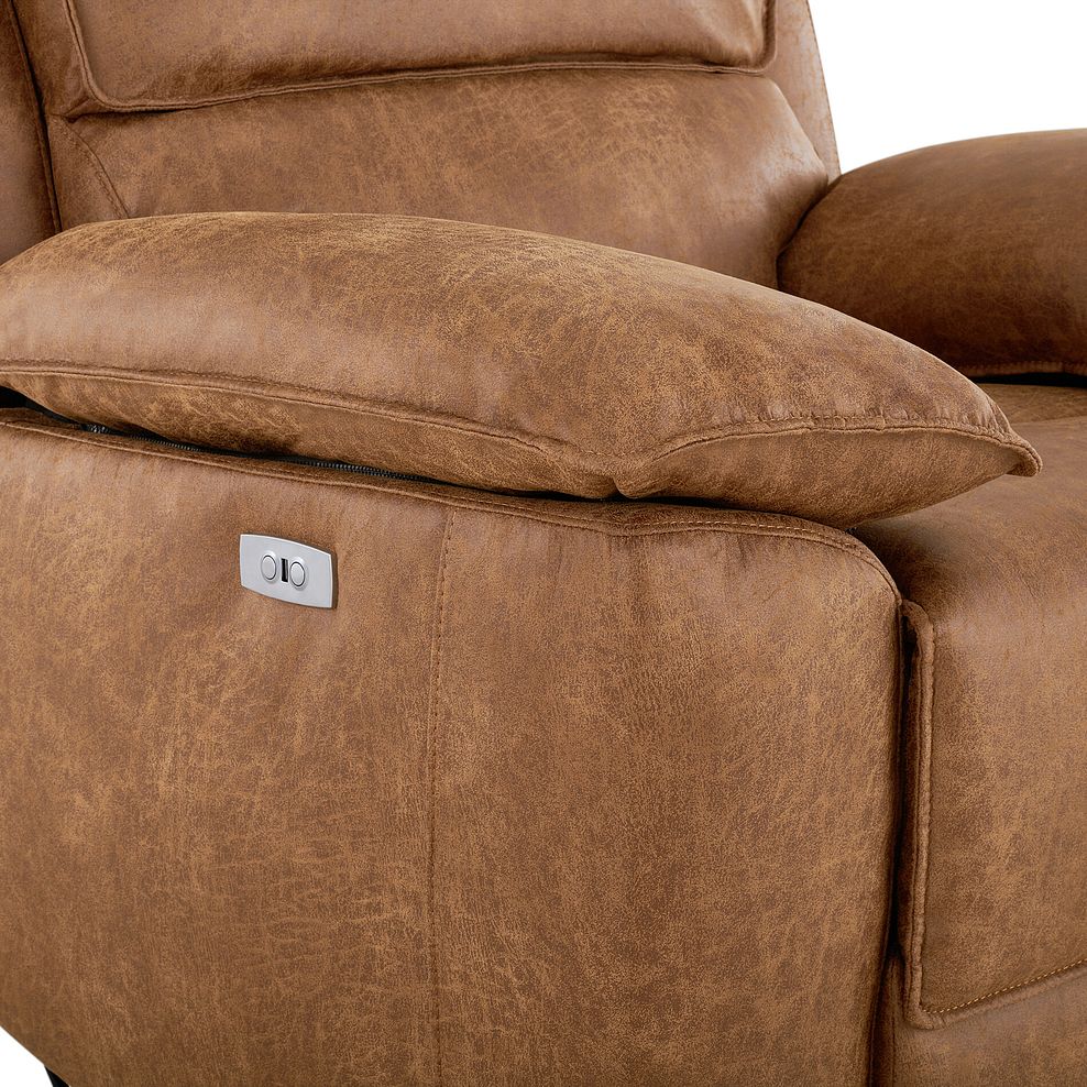 Goodwood Electric Reclining Armchair in Ranch Brown Fabric 11
