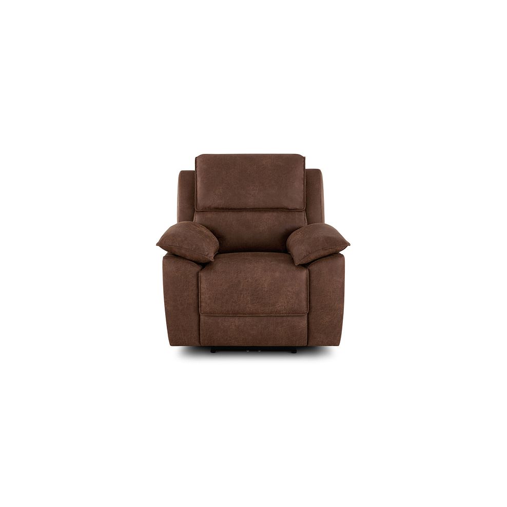 Goodwood Electric Reclining Armchair in Ranch Dark Brown Fabric Thumbnail 2