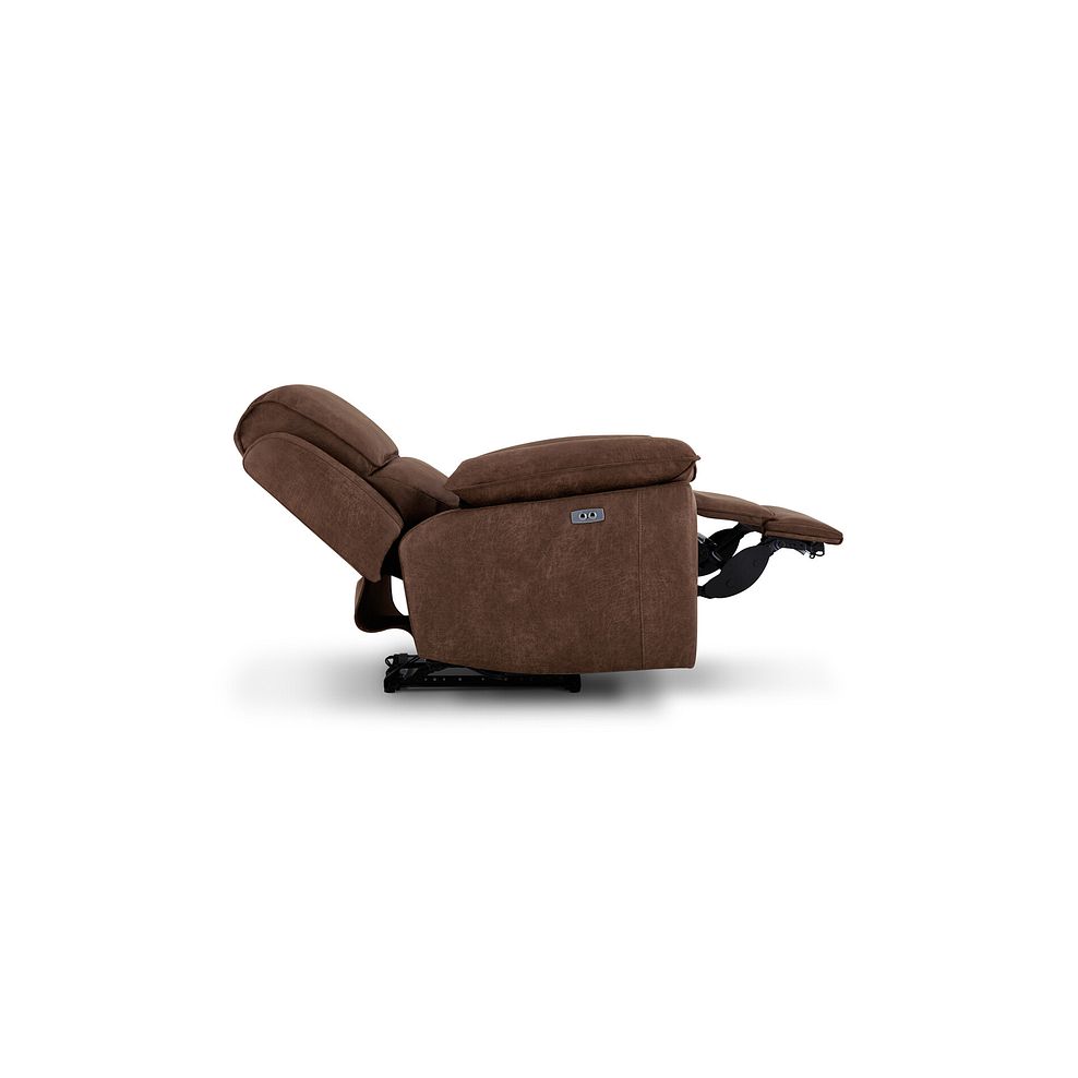 Goodwood Electric Reclining Armchair in Ranch Dark Brown Fabric 7