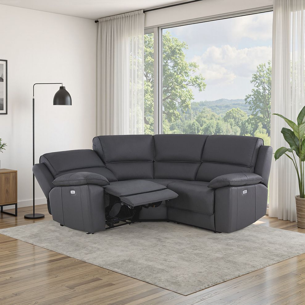 Goodwood Electric Reclining Modular Group 1 in Dark Grey Leather 1