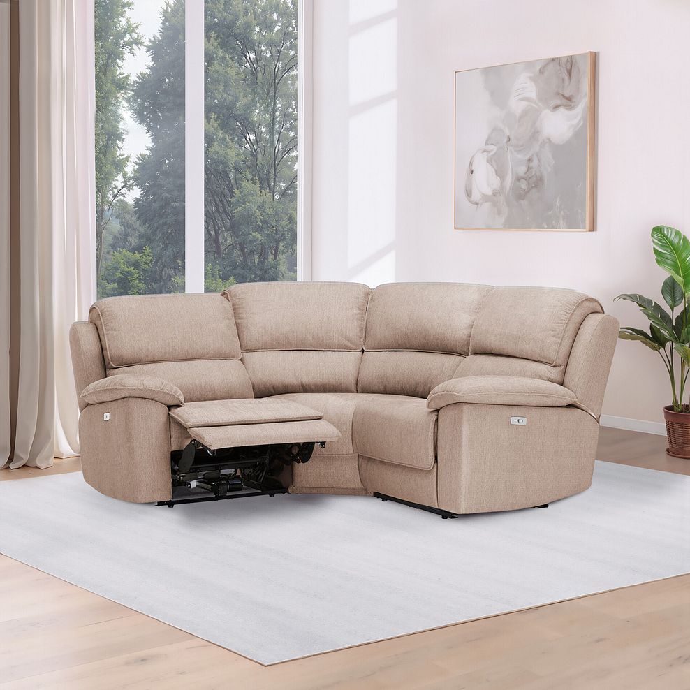 Goodwood Electric Reclining Modular Group 1 in Plush Beige Fabric 1