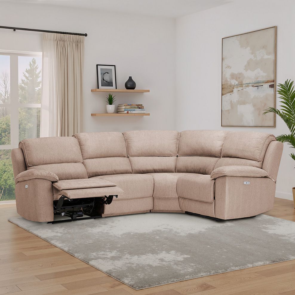 Goodwood Electric Reclining Modular Group 2 in Plush Beige Fabric 1