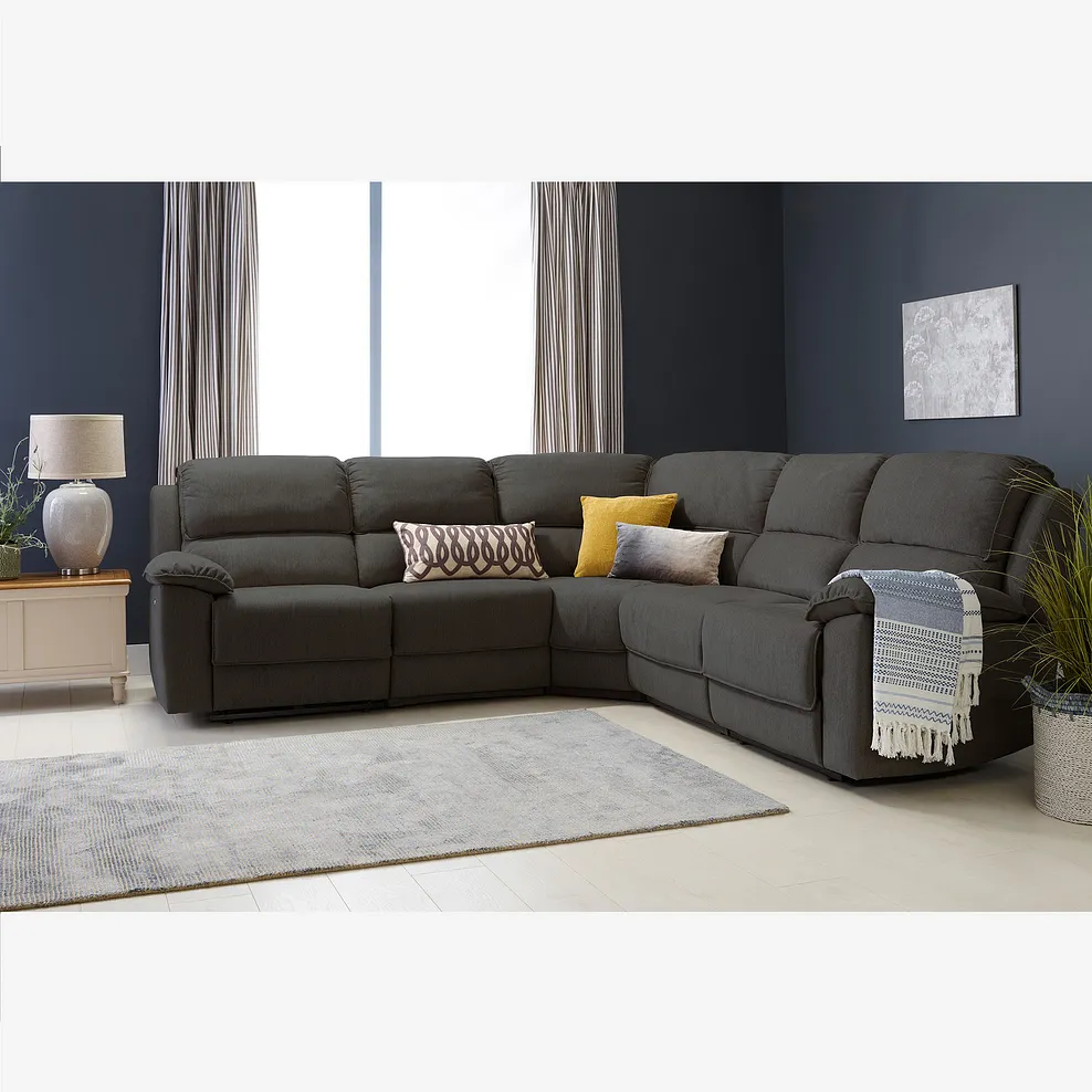 Goodwood Electric Reclining Modular Group 3 in Plush Charcoal Fabric 1