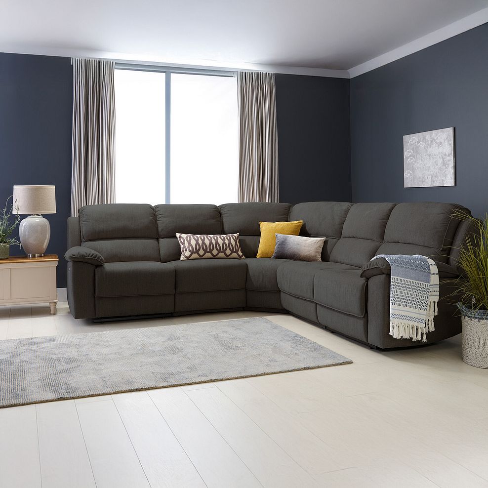 Goodwood Electric Reclining Modular Group 3 in Plush Charcoal Fabric 1