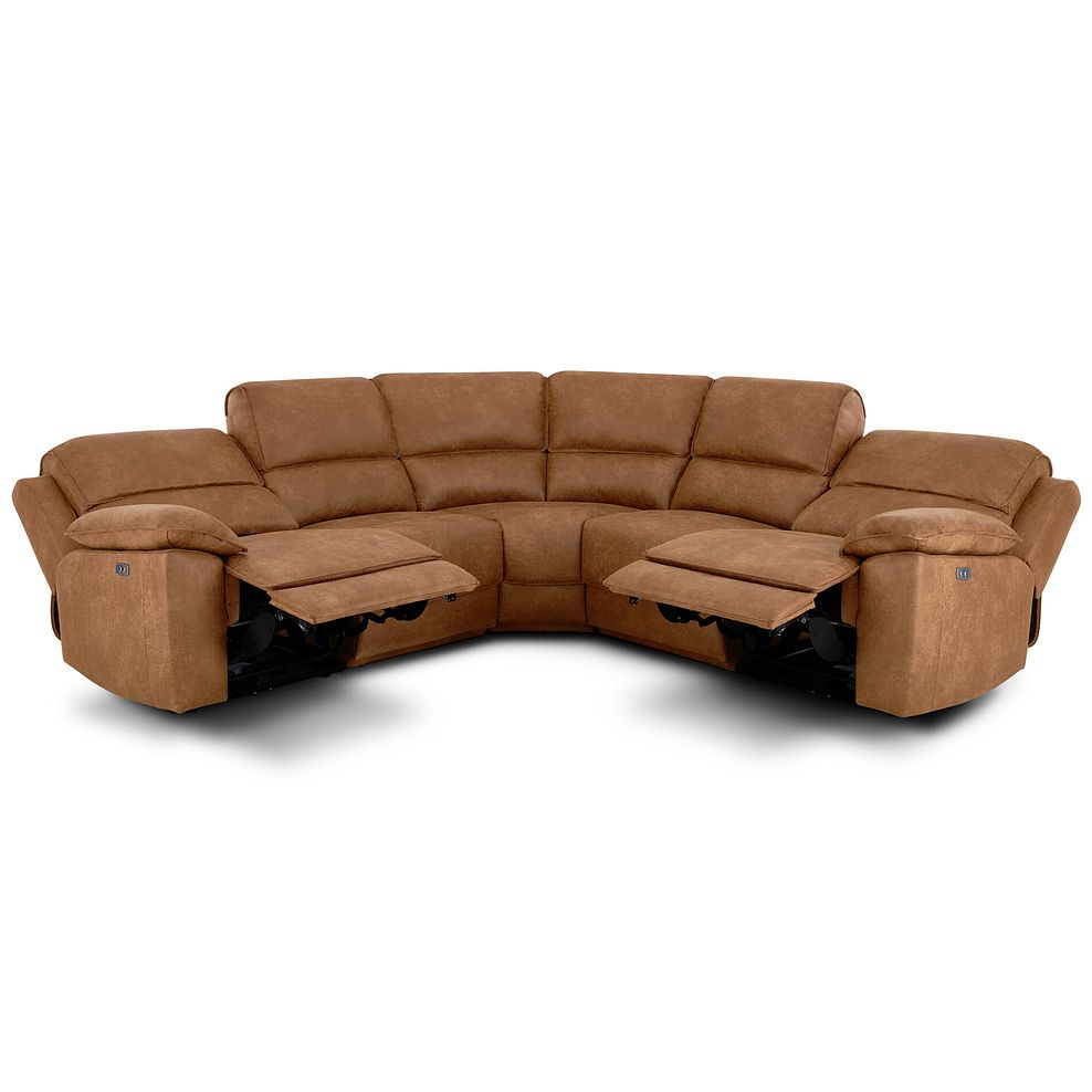 Goodwood Electric Reclining Modular Group 3 in Ranch Brown Fabric 4