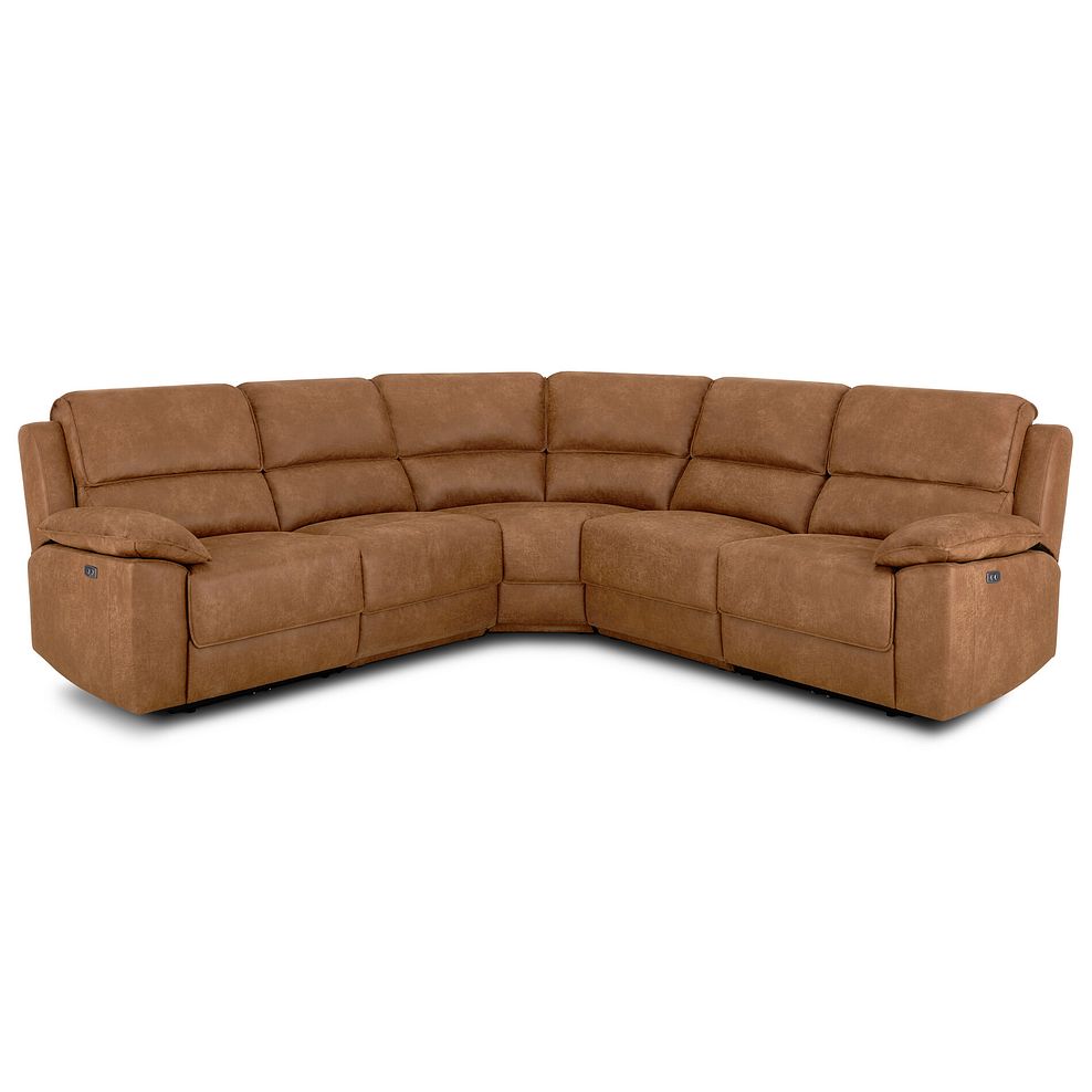 Goodwood Electric Reclining Modular Group 3 in Ranch Brown Fabric 1