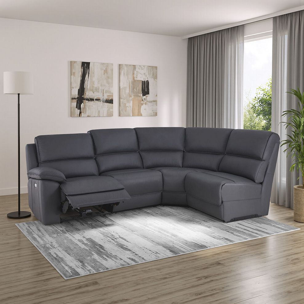 Goodwood Electric Reclining Modular Group 4 in Dark Grey Leather 1