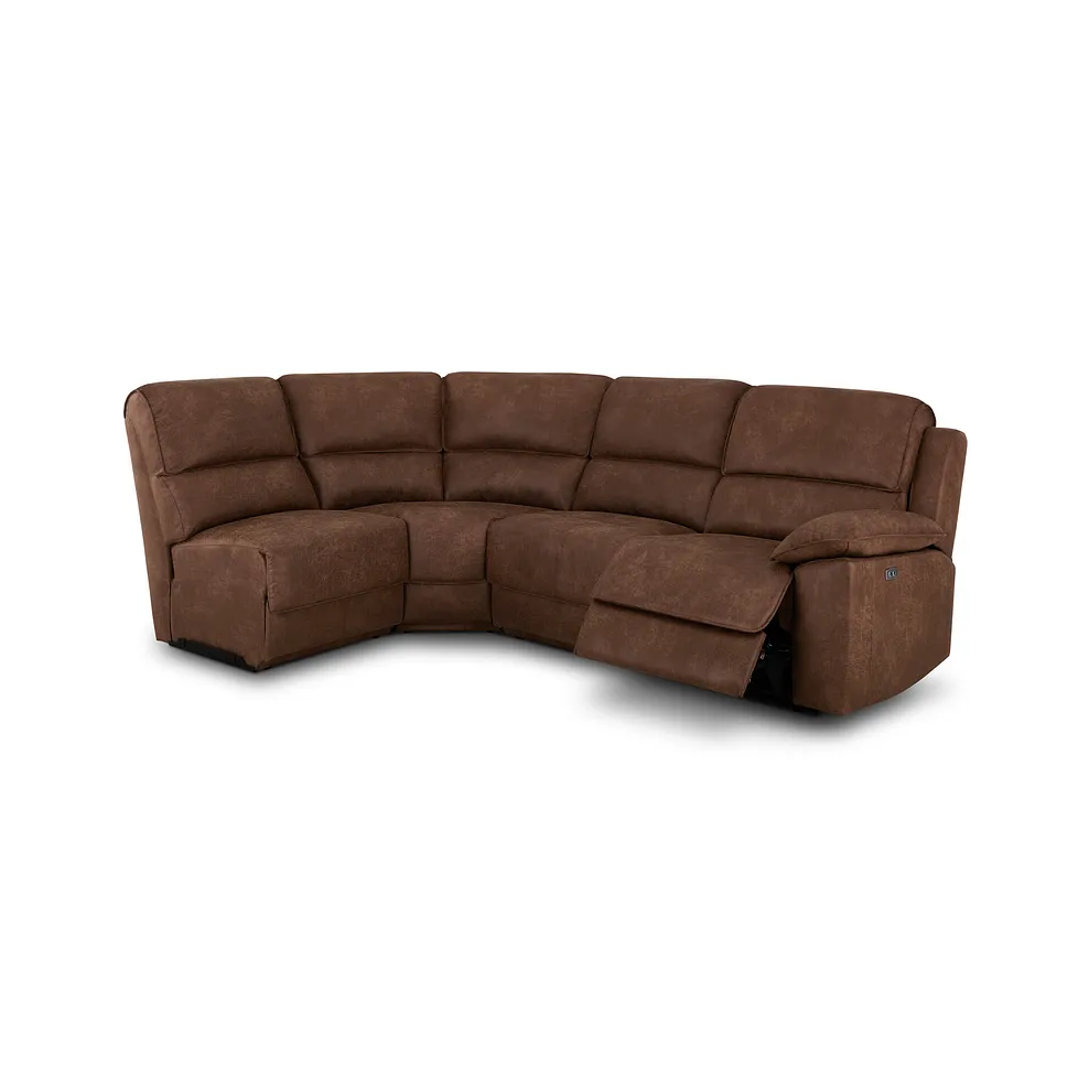 Goodwood Electric Reclining Modular Group 5 in Ranch Dark Brown Fabric 2