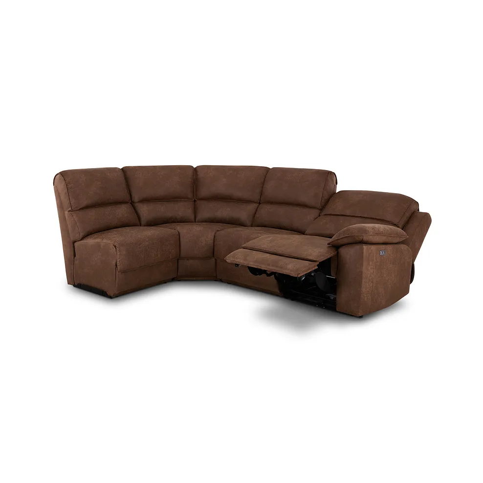 Goodwood Electric Reclining Modular Group 5 in Ranch Dark Brown Fabric 3