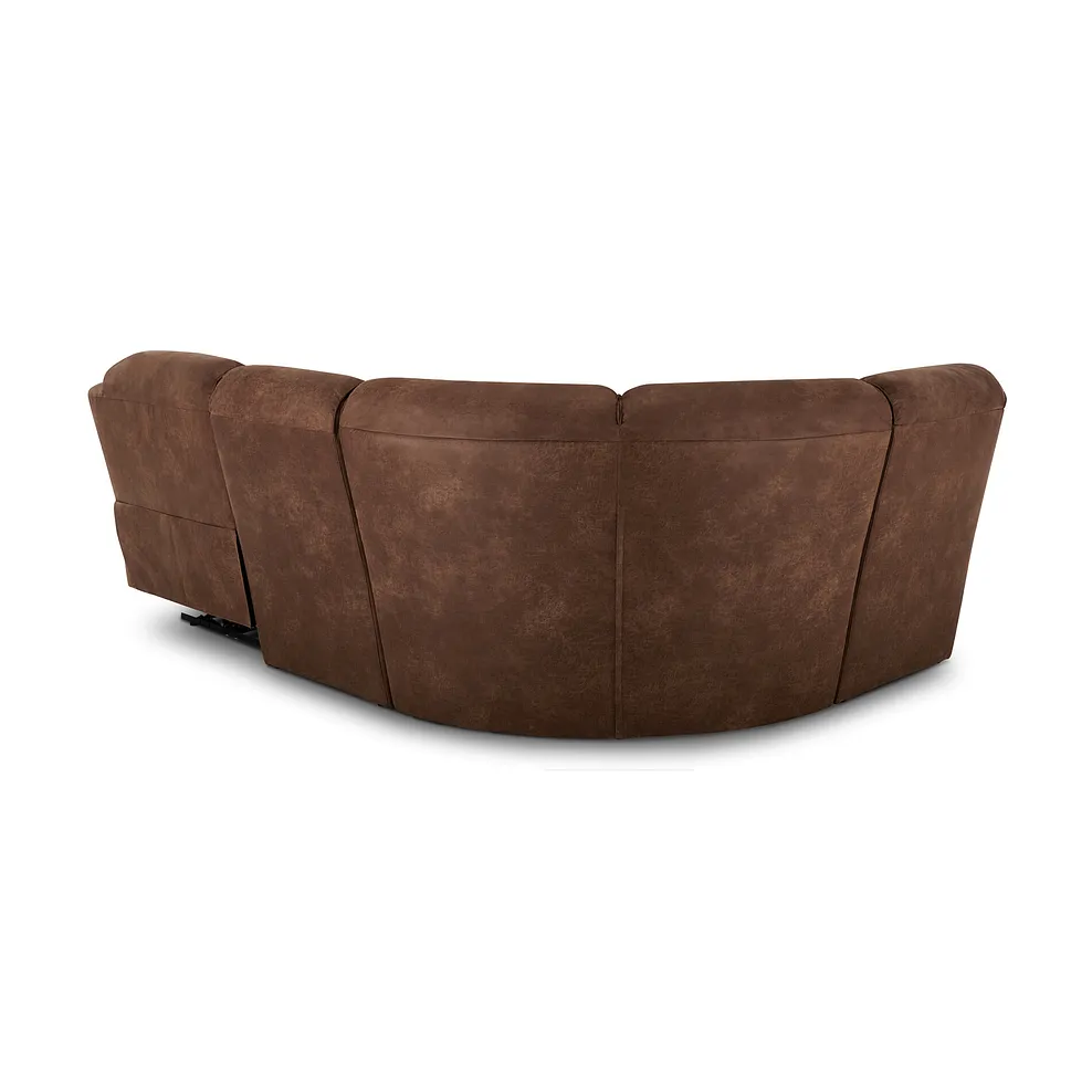 Goodwood Electric Reclining Modular Group 5 in Ranch Dark Brown Fabric 4