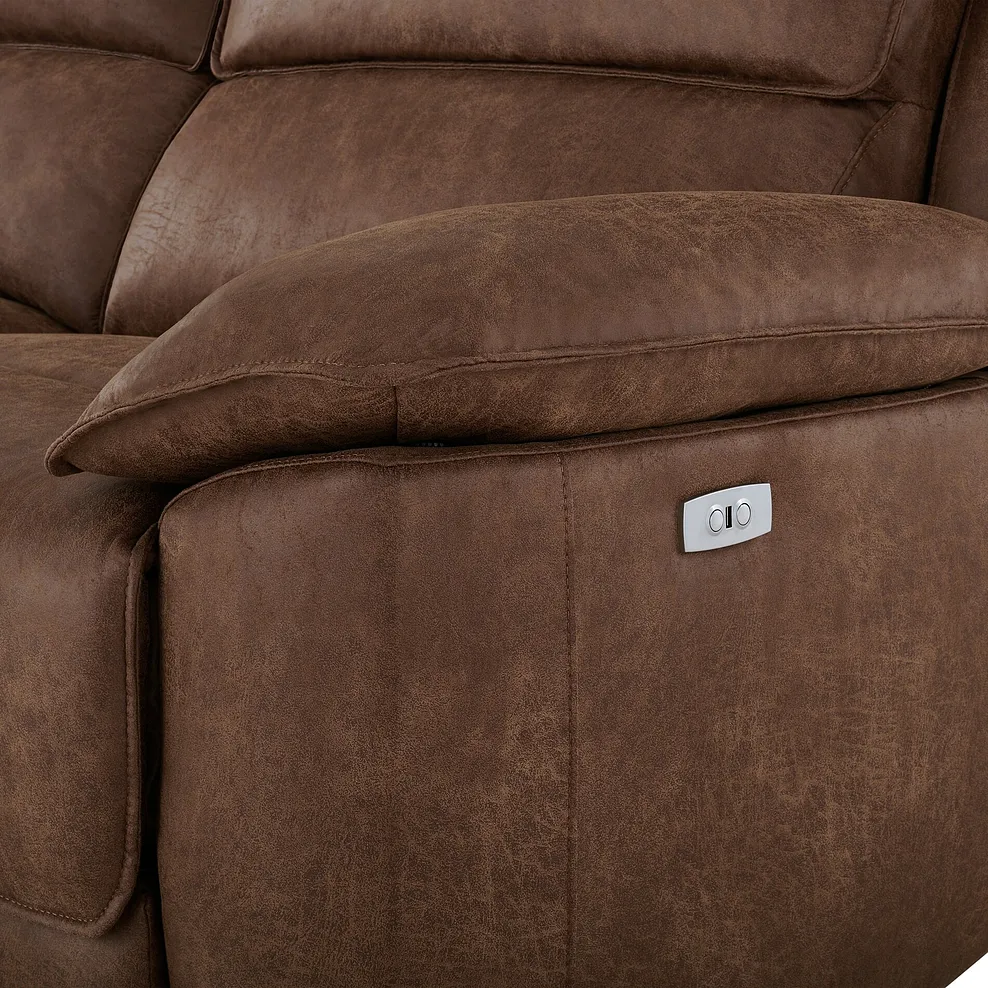 Goodwood Electric Reclining Modular Group 5 in Ranch Dark Brown Fabric 7