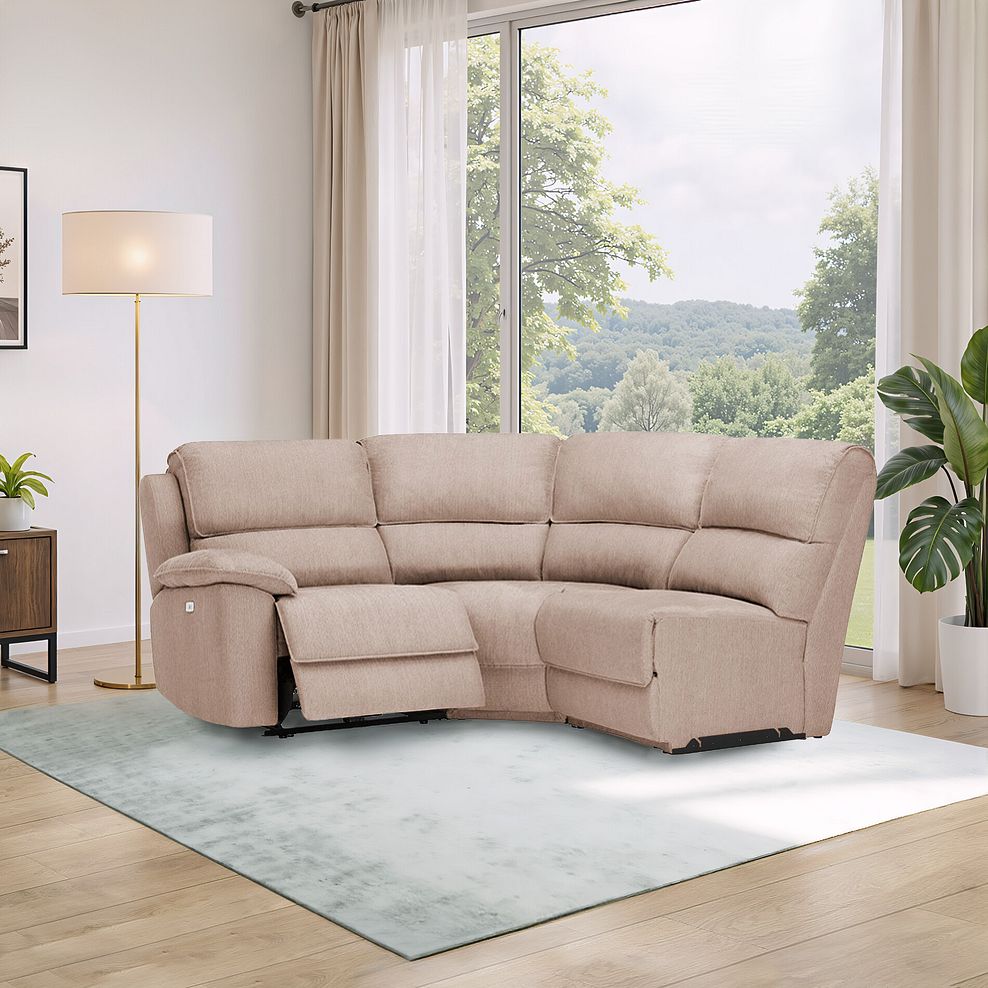 Goodwood Electric Reclining Modular Group 6 in Plush Beige Fabric 1