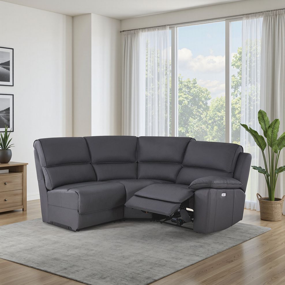 Goodwood Electric Reclining Modular Group 7 in Dark Grey Leather 1