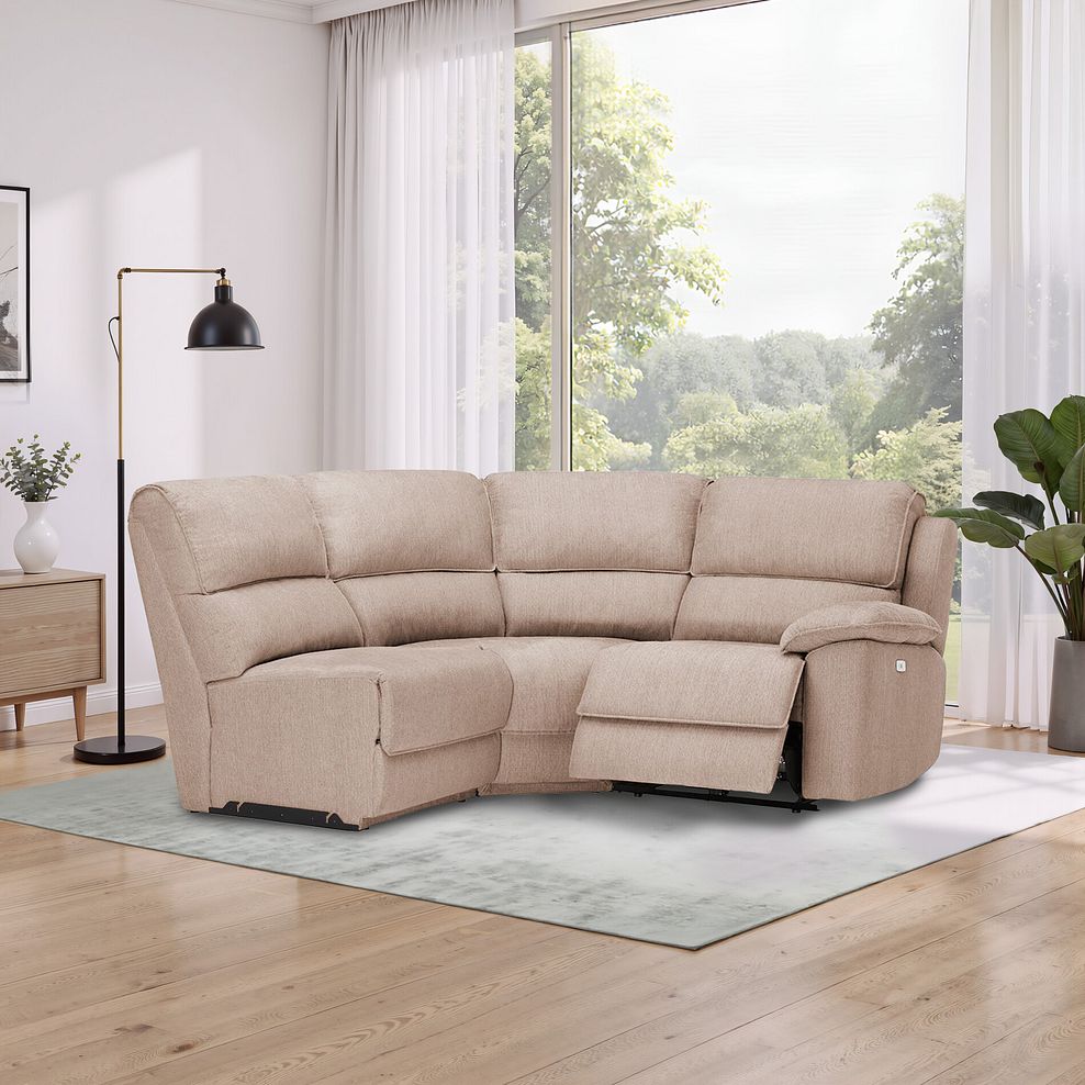 Goodwood Electric Reclining Modular Group 7 in Plush Beige Fabric 1