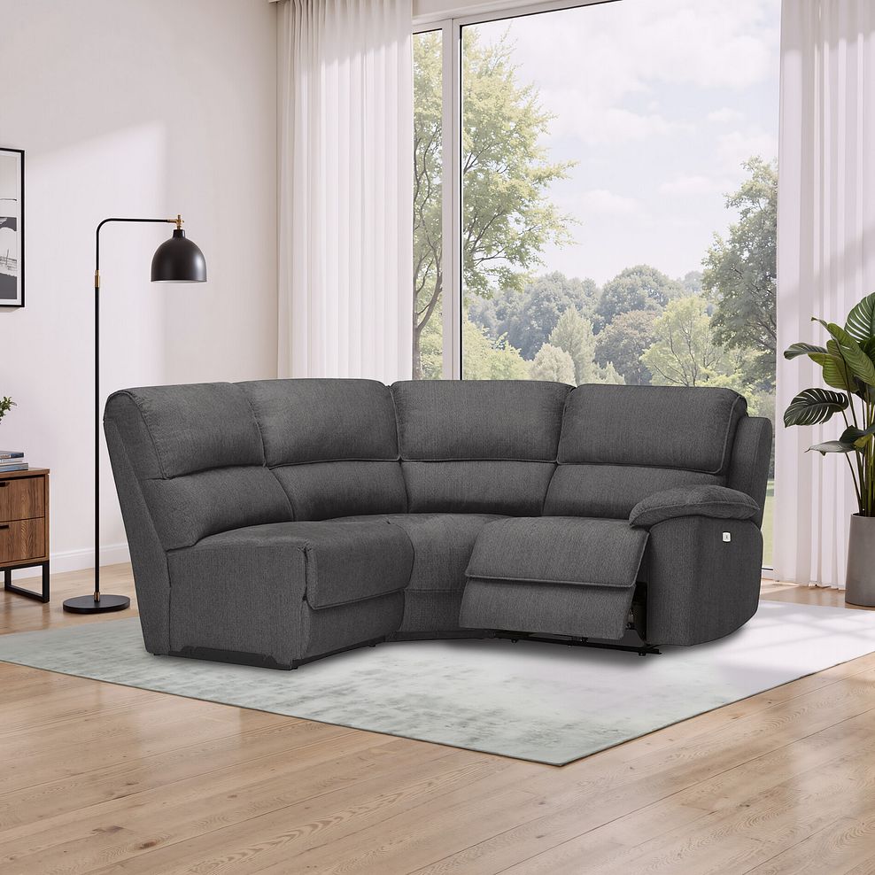 Goodwood Electric Reclining Modular Group 7 in Plush Charcoal Fabric 1