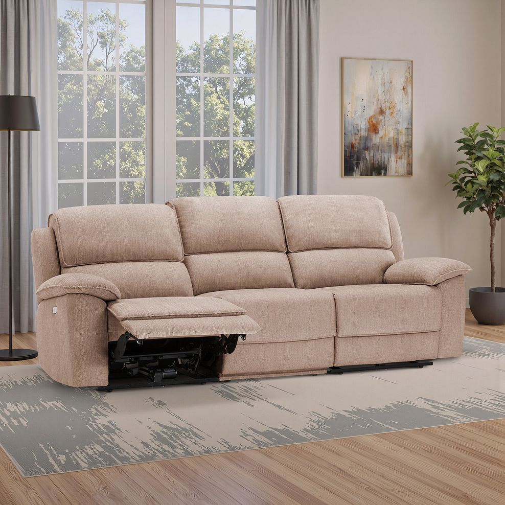 Goodwood Electric Reclining Modular Group 9 in Plush Beige Fabric 1