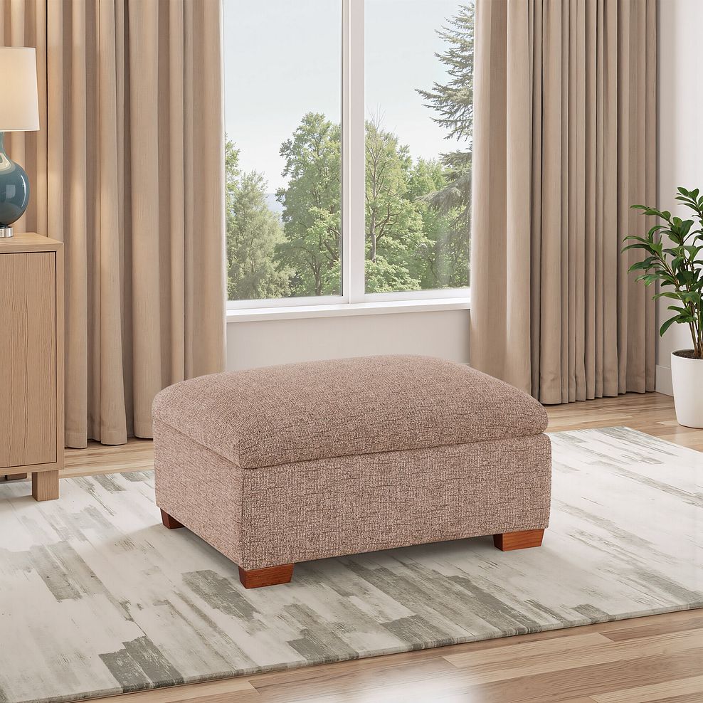 Goodwood Storage Footstool in Jetta Beige Fabric 1