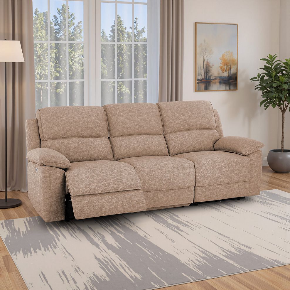 Goodwood Electric Reclining Modular Group 9 in Jetta Beige Fabric 1