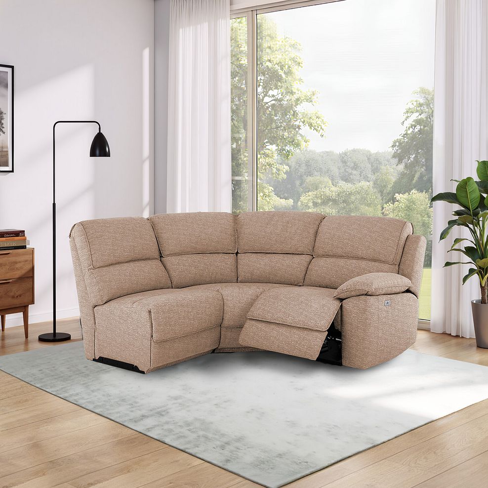 Goodwood Electric Reclining Modular Group 7 in Jetta Beige Fabric 1
