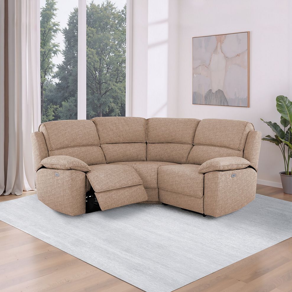 Goodwood Electric Reclining Modular Group 1 in Jetta Beige Fabric 1