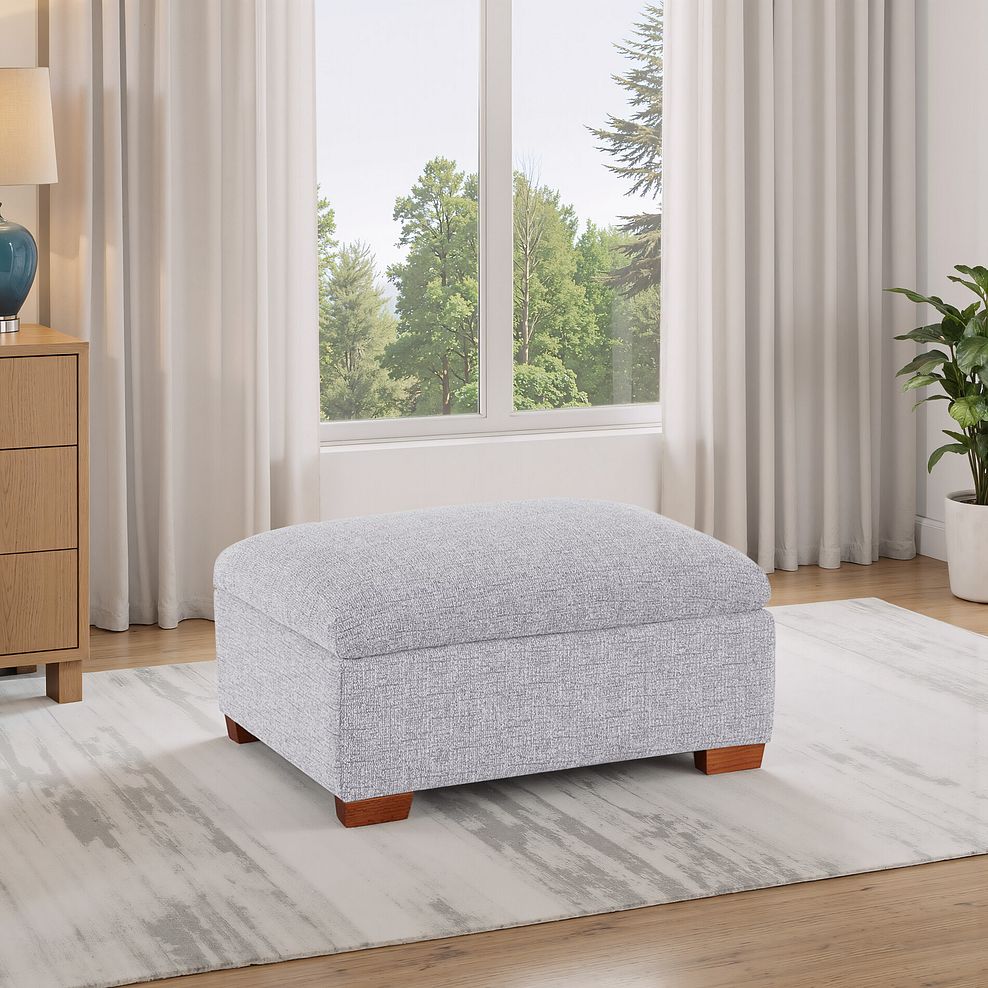 Goodwood Storage Footstool in Keswick Dove Fabric 1