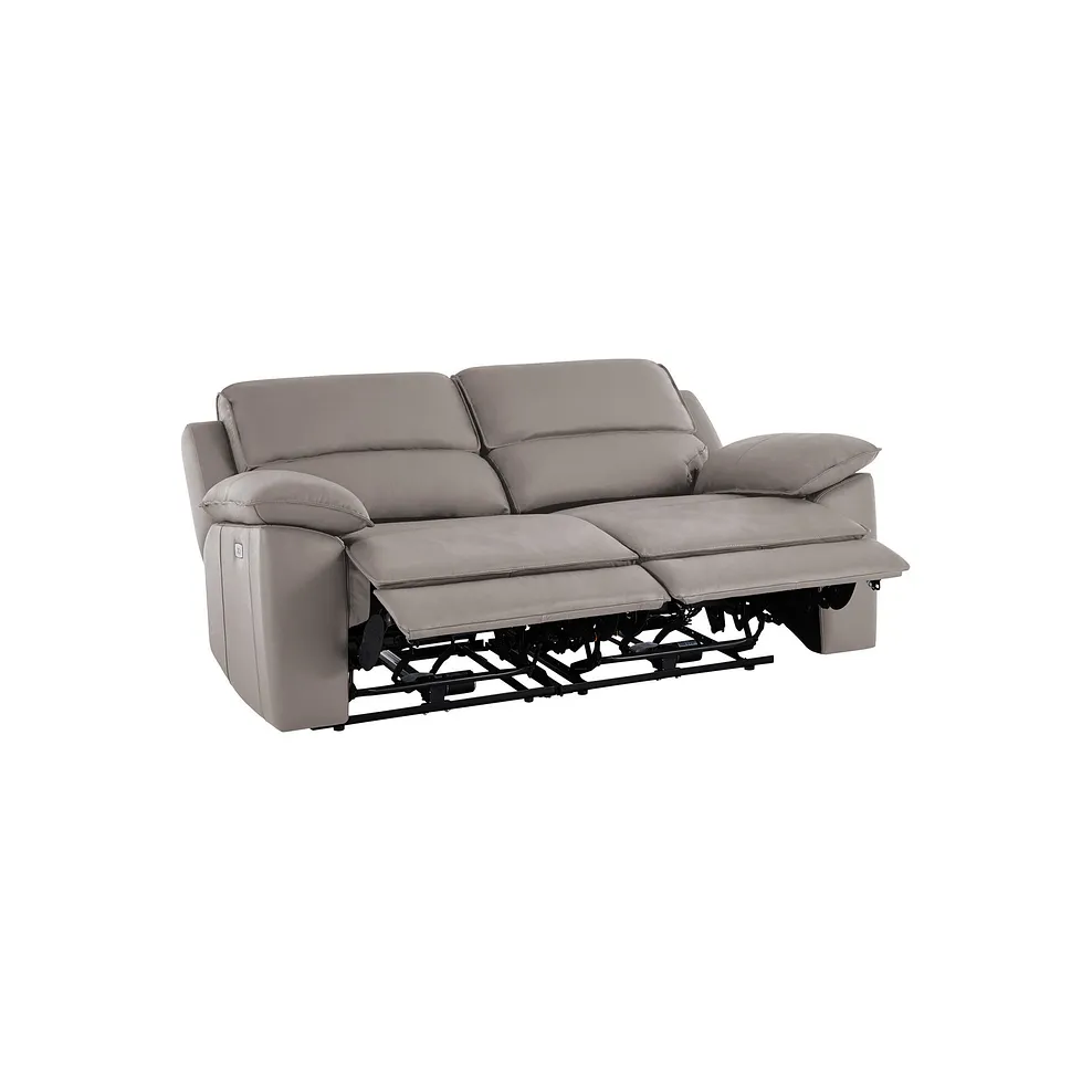 Goodwood Electric Reclining Modular Group 8 in Light Grey Leather 6