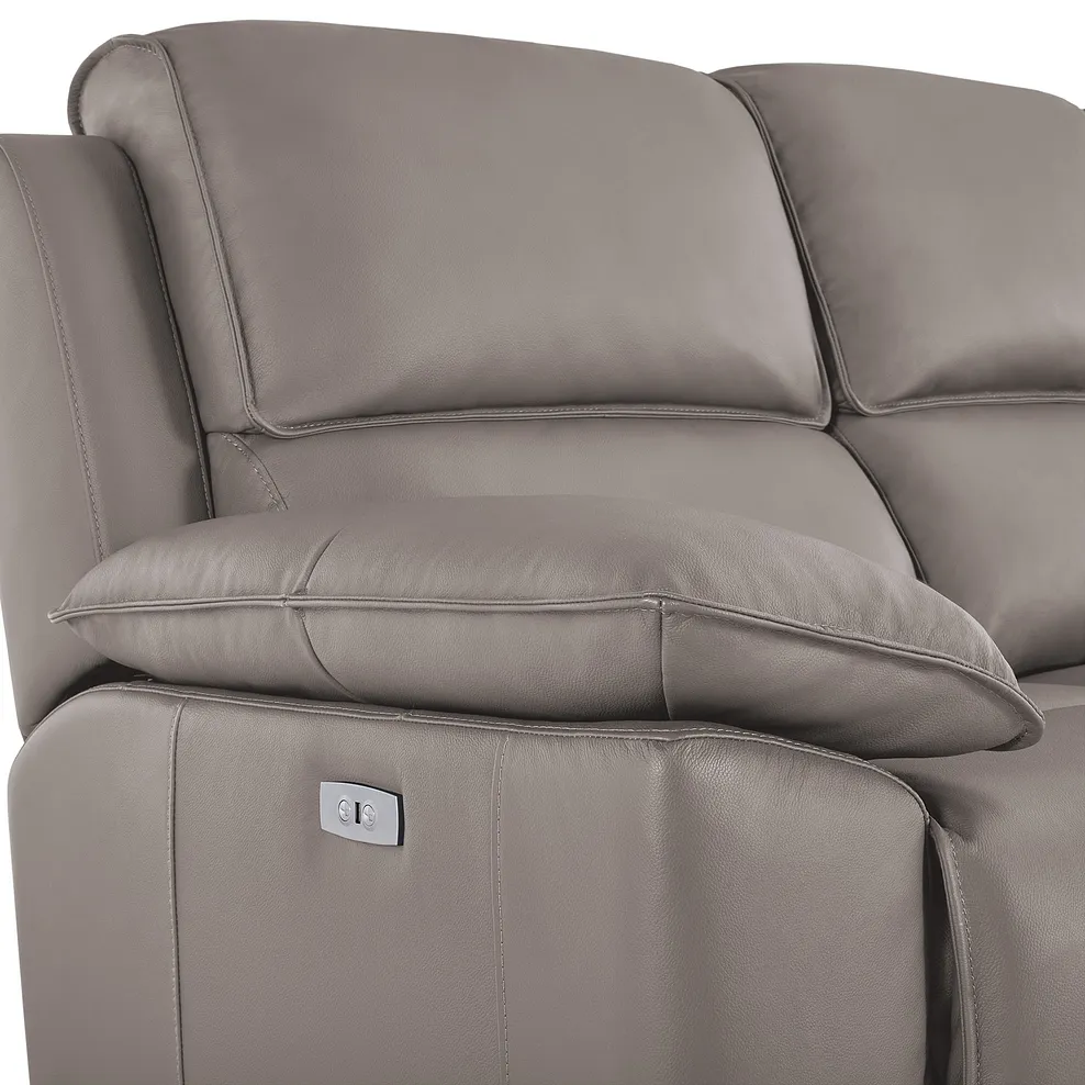 Goodwood Electric Reclining Modular Group 8 in Light Grey Leather 11