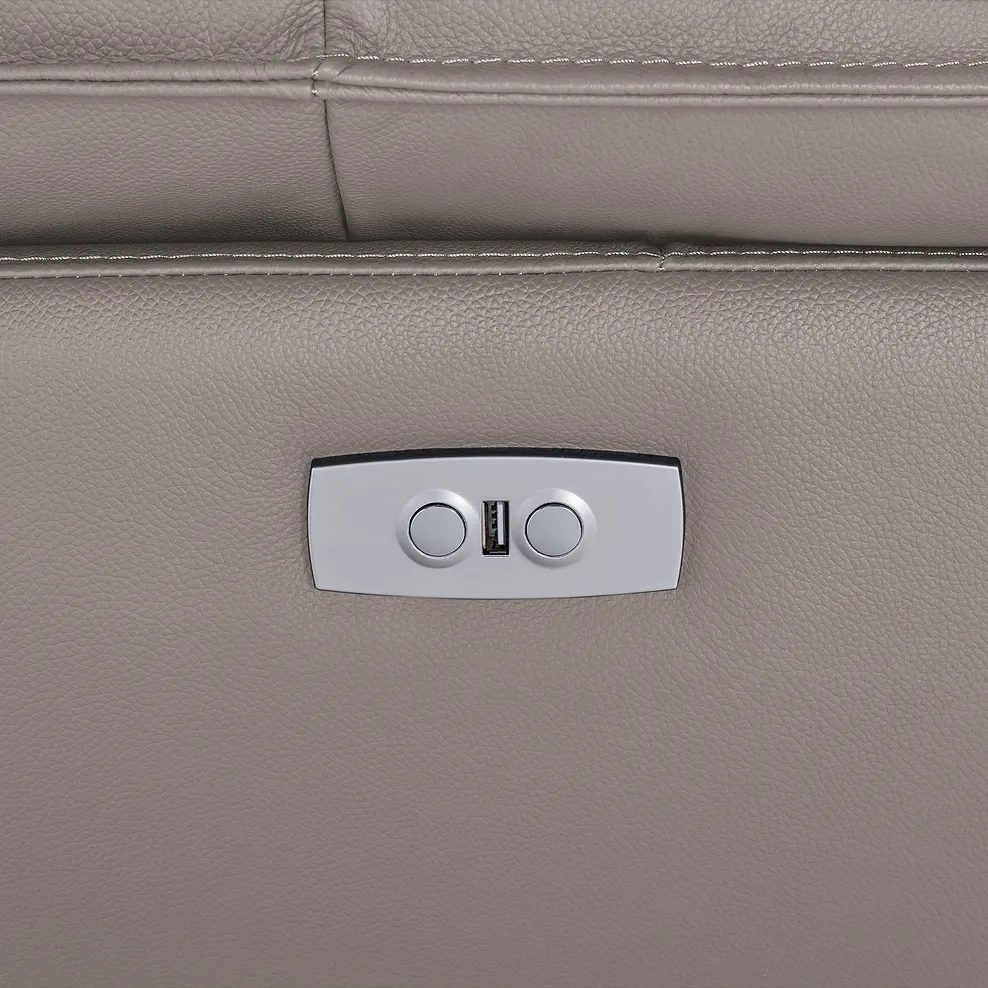 Goodwood Electric Reclining Modular Group 8 in Light Grey Leather 8